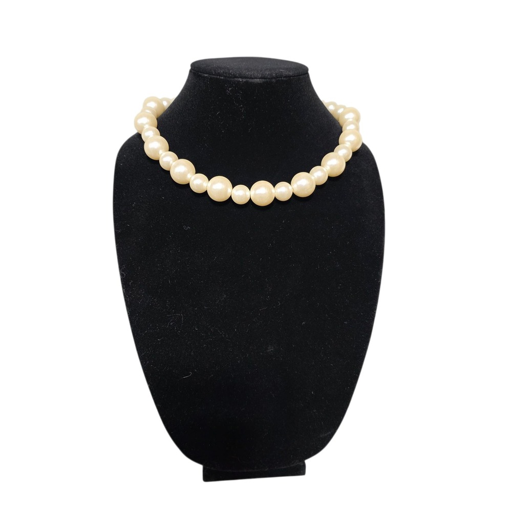Pearl Necklace Graduated Faux Pearls Costume Jewelry‎ Adjustable Length